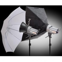 INT486 EX300 Twin Softbox/Umbrella Kit