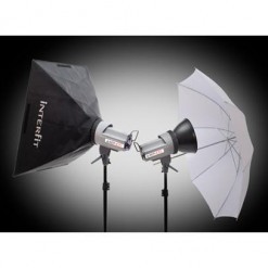 INT491 EXD400 Twin Head Softbox/Umbrella Kit